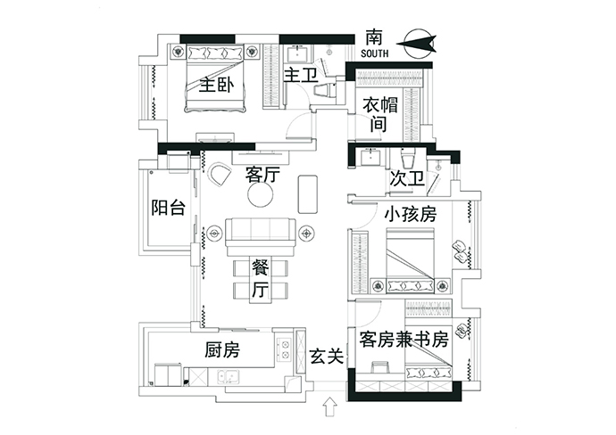 成都大晶裝飾公司現(xiàn)代風四居室裝修案例：一體式客餐廳設計 空間感爆棚5